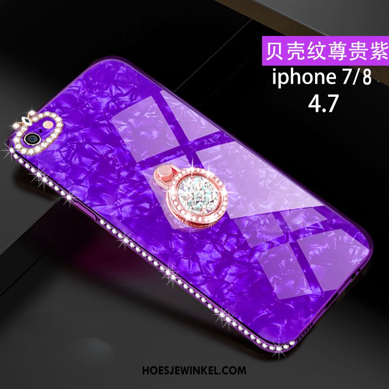 iPhone 8 Hoesje Siliconen Purper Scheppend, iPhone 8 Hoesje Met Strass Persoonlijk