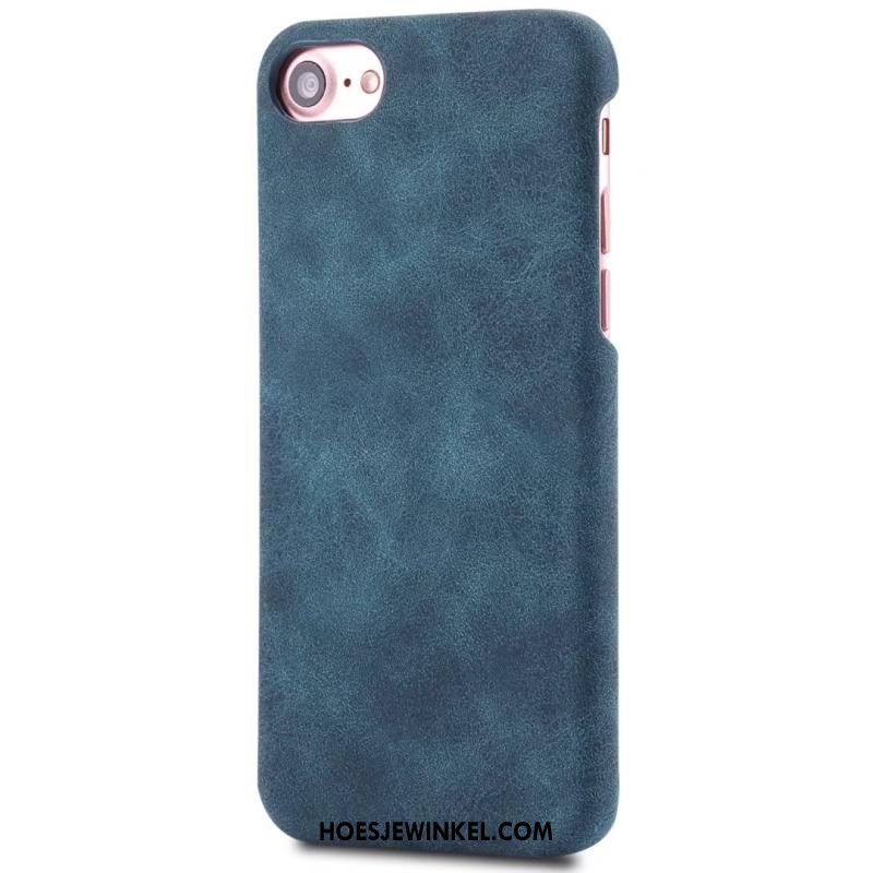 iPhone 8 Plus Hoesje Achterklep Schrobben Leren Etui, iPhone 8 Plus Hoesje Mobiele Telefoon Echt Leer