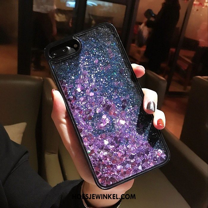 iPhone 8 Plus Hoesje Bescherming Purper Drijfzand, iPhone 8 Plus Hoesje Persoonlijk Vloeistof