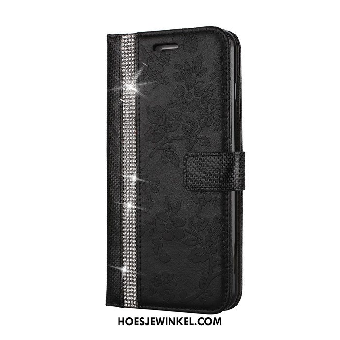 iPhone 8 Plus Hoesje Clamshell Mobiele Telefoon Hanger, iPhone 8 Plus Hoesje Leren Etui Bloemen