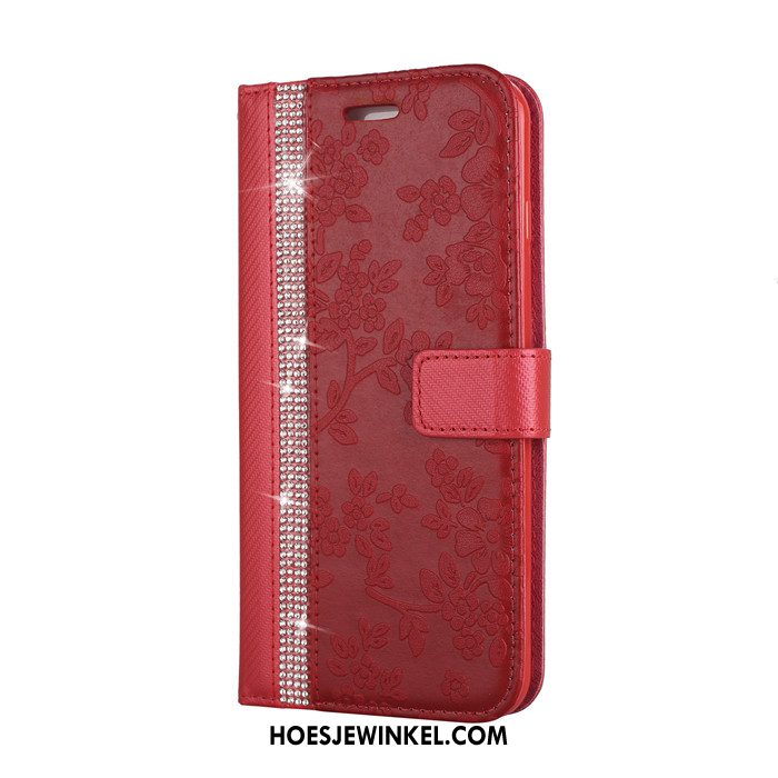 iPhone 8 Plus Hoesje Clamshell Mobiele Telefoon Hanger, iPhone 8 Plus Hoesje Leren Etui Bloemen