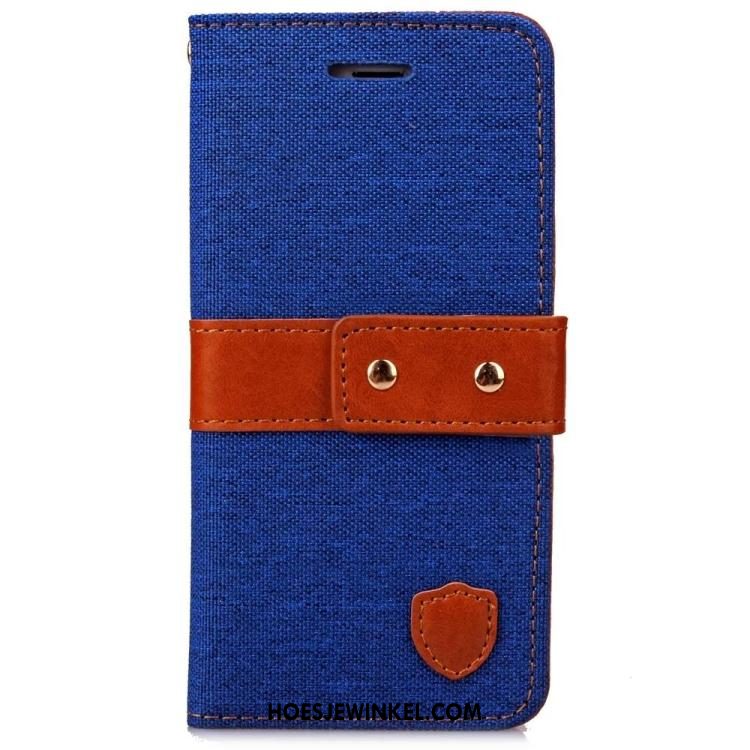 iPhone 8 Plus Hoesje Folio Mobiele Telefoon Hoes, iPhone 8 Plus Hoesje Gemengde Kleuren Denim