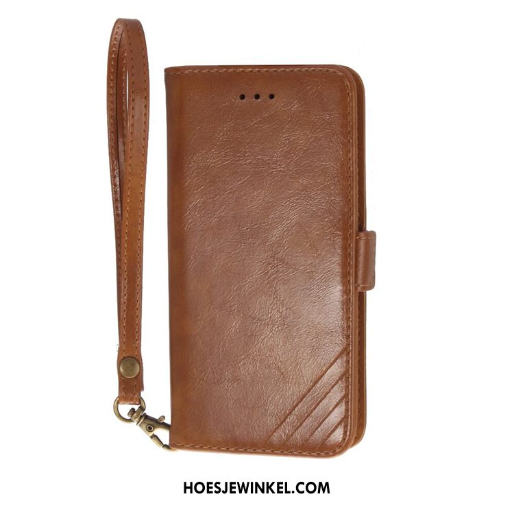 iPhone 8 Plus Hoesje Kaart Mobiele Telefoon Echt Leer, iPhone 8 Plus Hoesje All Inclusive Leren Etui