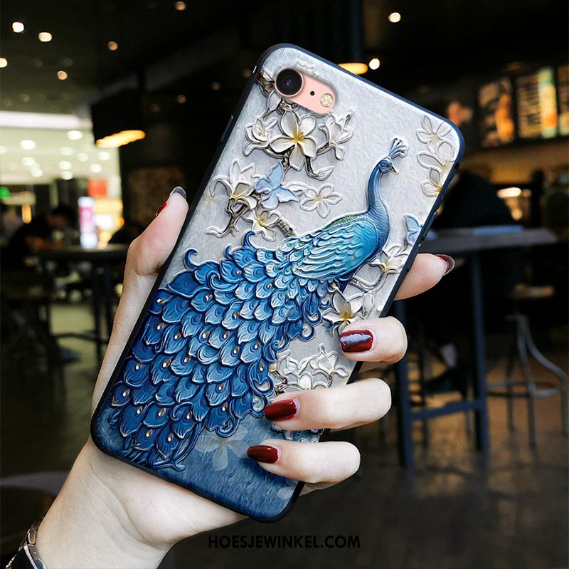 iPhone Se 2020 Hoesje Wit Anti-fall Trend, iPhone Se 2020 Hoesje Chinese Stijl Wind