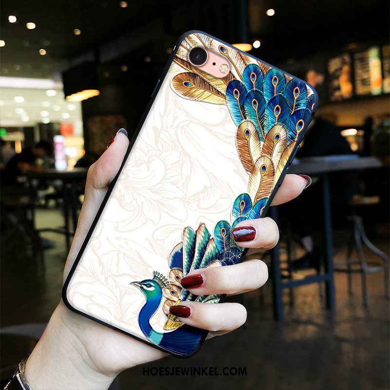 iPhone Se 2020 Hoesje Wit Anti-fall Trend, iPhone Se 2020 Hoesje Chinese Stijl Wind