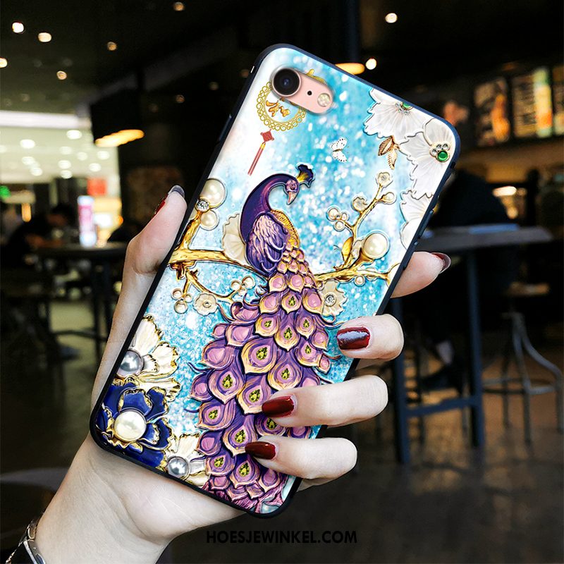 iPhone Se 2020 Hoesje Wit Anti-fall Trend, iPhone Se 2020 Hoesje Chinese Stijl Wind