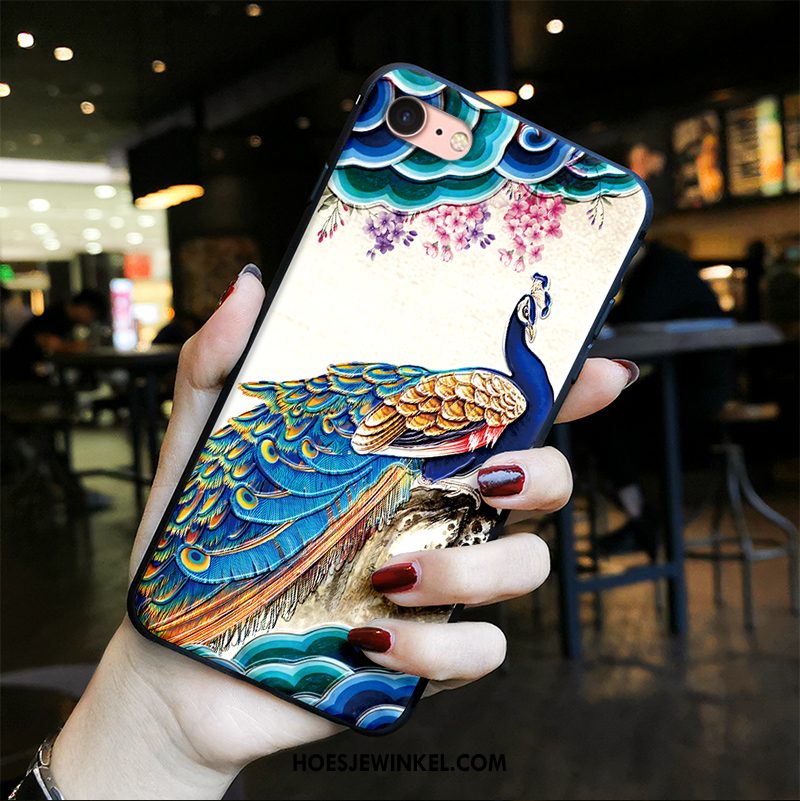 iPhone Se 2020 Hoesje Wit Anti-fall Trend, iPhone Se 2020 Hoesje Chinese Stijl Wind