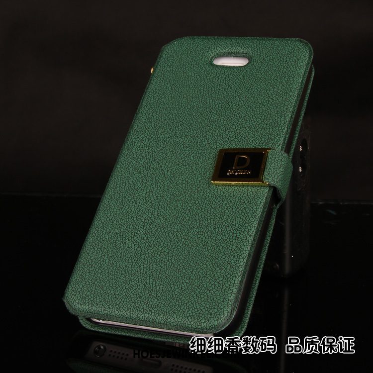 iPhone Se Hoesje Groen Leren Etui Folio, iPhone Se Hoesje Trend Hoes