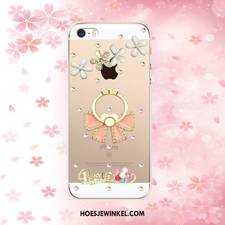 iPhone Se Hoesje Klittenband Bescherming Met Strass, iPhone Se Hoesje Ring Hoes