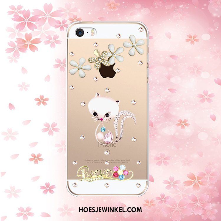 iPhone Se Hoesje Klittenband Bescherming Met Strass, iPhone Se Hoesje Ring Hoes