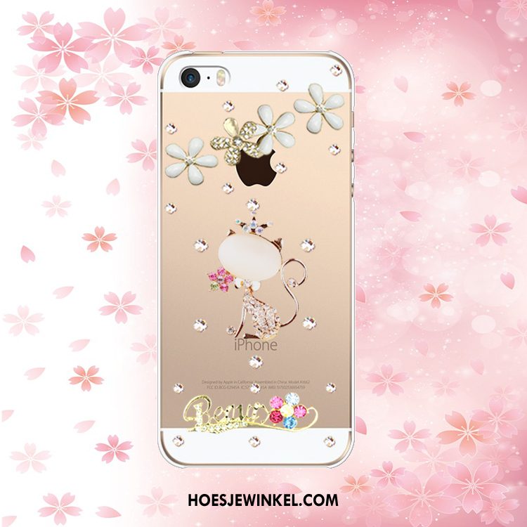 iPhone Se Hoesje Klittenband Bescherming Met Strass, iPhone Se Hoesje Ring Hoes