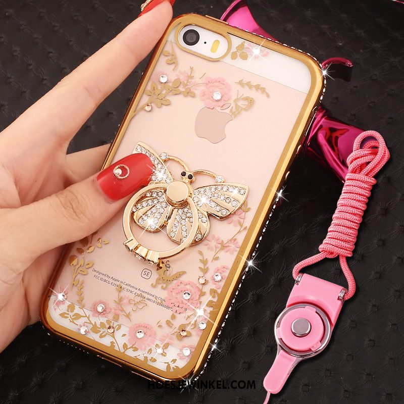 iPhone Se Hoesje Met Strass Ring Bescherming, iPhone Se Hoesje Mobiele Telefoon Goud