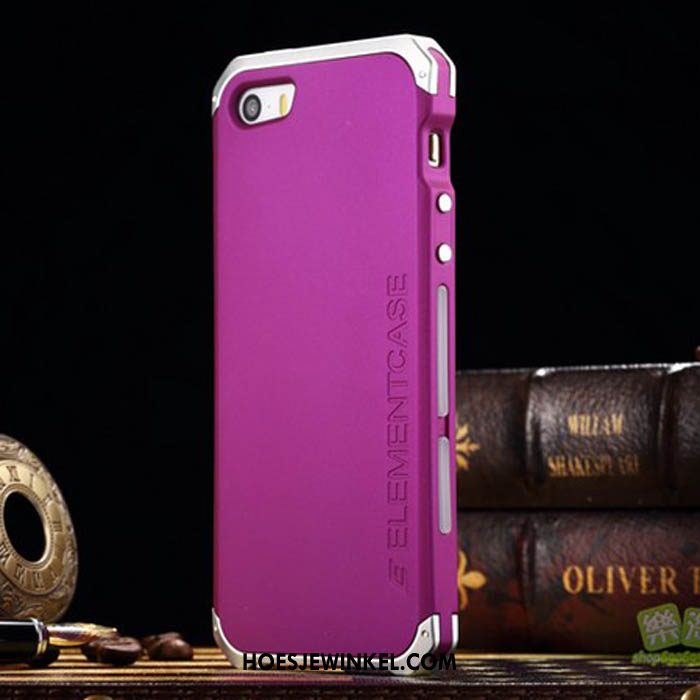 iPhone Se Hoesje Metaal Mode Purper, iPhone Se Hoesje High End Mobiele Telefoon