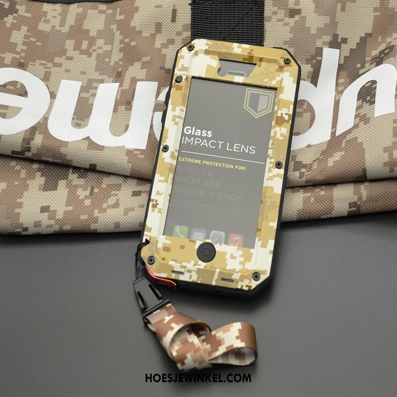 iPhone Se Hoesje Omlijsting Anti-fall Hoes, iPhone Se Hoesje Camouflage Drie Verdedigingen