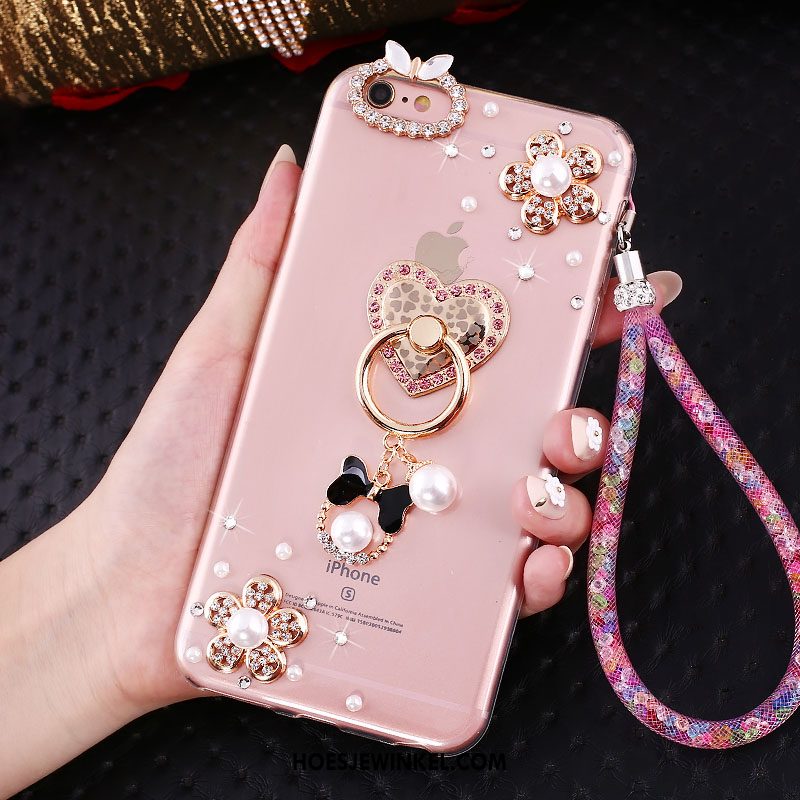 iPhone Se Hoesje Roze All Inclusive Anti-fall, iPhone Se Hoesje Siliconen Met Strass