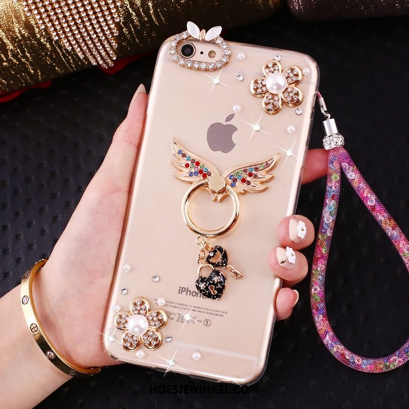 iPhone Se Hoesje Roze All Inclusive Anti-fall, iPhone Se Hoesje Siliconen Met Strass