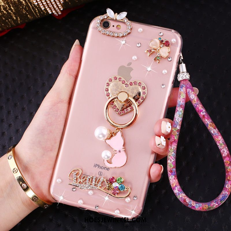 iPhone Se Hoesje Roze All Inclusive Anti-fall, iPhone Se Hoesje Siliconen Met Strass