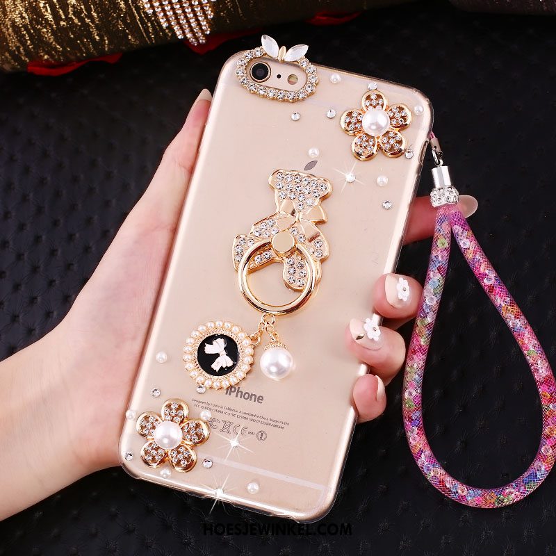 iPhone Se Hoesje Roze All Inclusive Anti-fall, iPhone Se Hoesje Siliconen Met Strass