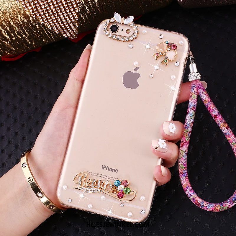 iPhone Se Hoesje Roze All Inclusive Anti-fall, iPhone Se Hoesje Siliconen Met Strass