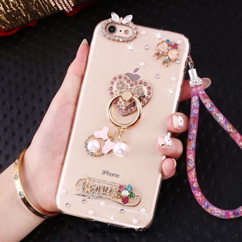 iPhone Se Hoesje Roze All Inclusive Anti-fall, iPhone Se Hoesje Siliconen Met Strass