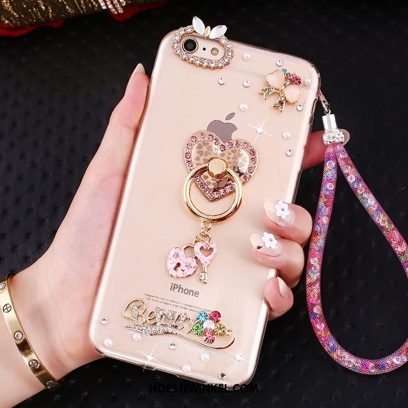 iPhone Se Hoesje Roze All Inclusive Anti-fall, iPhone Se Hoesje Siliconen Met Strass