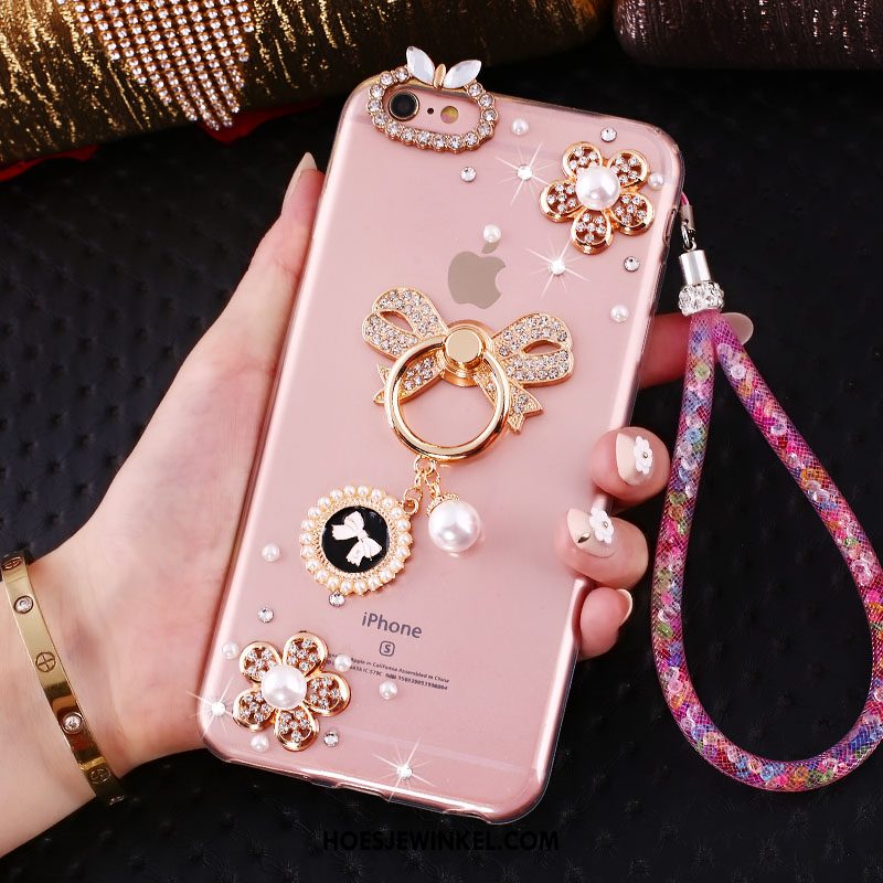 iPhone Se Hoesje Roze All Inclusive Anti-fall, iPhone Se Hoesje Siliconen Met Strass