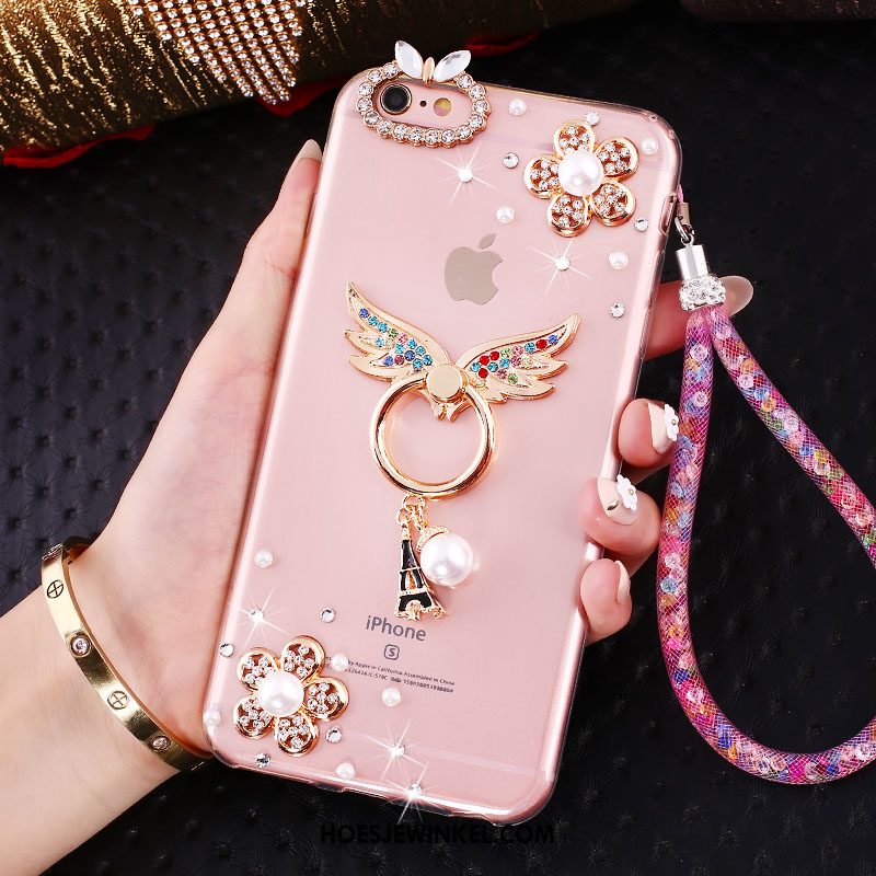 iPhone Se Hoesje Roze All Inclusive Anti-fall, iPhone Se Hoesje Siliconen Met Strass