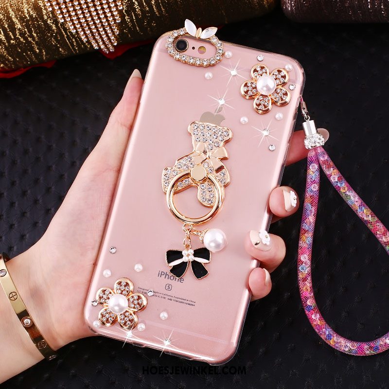 iPhone Se Hoesje Roze All Inclusive Anti-fall, iPhone Se Hoesje Siliconen Met Strass