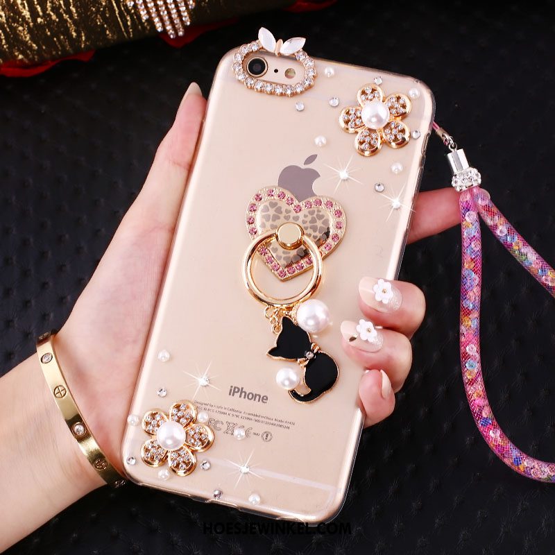 iPhone Se Hoesje Roze All Inclusive Anti-fall, iPhone Se Hoesje Siliconen Met Strass