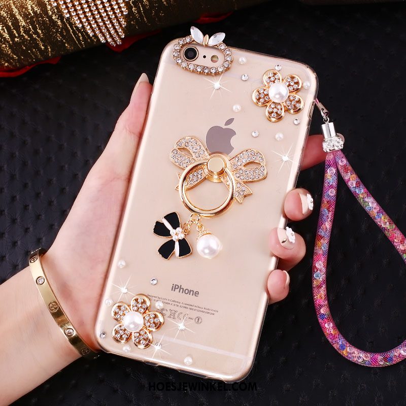 iPhone Se Hoesje Roze All Inclusive Anti-fall, iPhone Se Hoesje Siliconen Met Strass