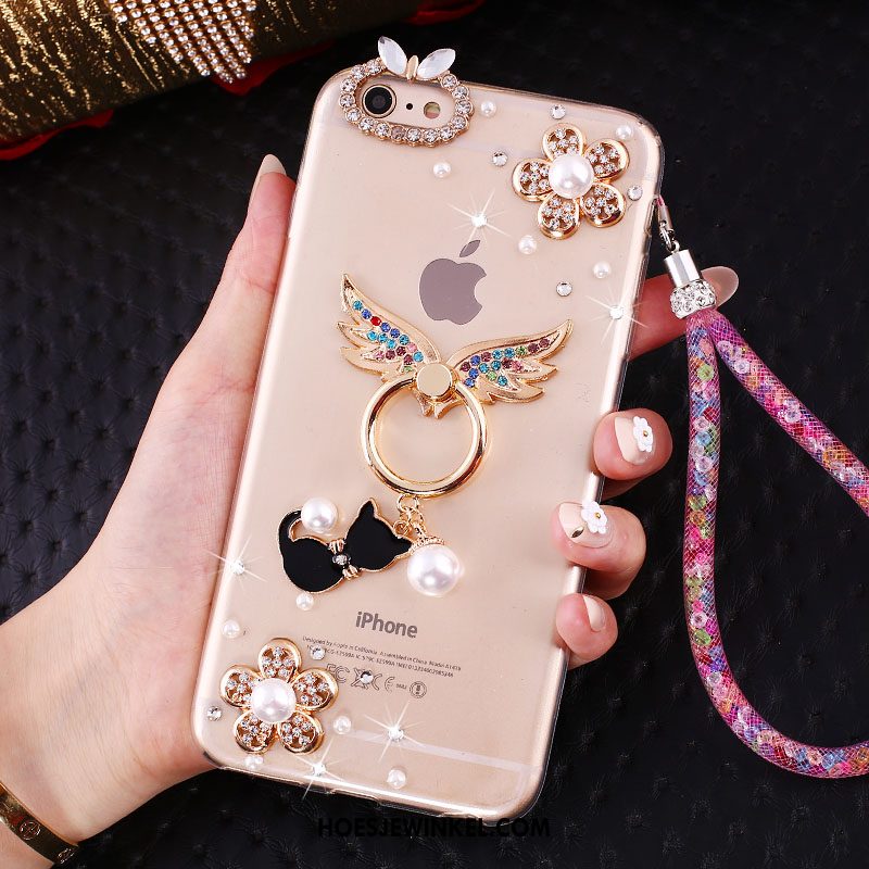 iPhone Se Hoesje Roze All Inclusive Anti-fall, iPhone Se Hoesje Siliconen Met Strass