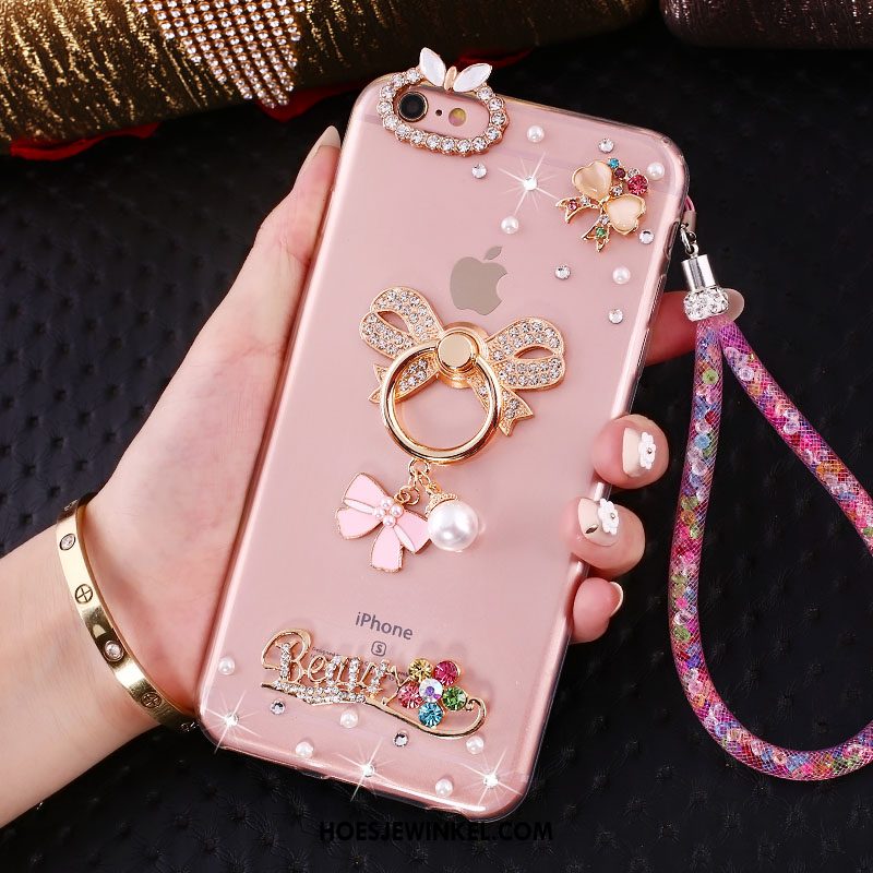 iPhone Se Hoesje Roze All Inclusive Anti-fall, iPhone Se Hoesje Siliconen Met Strass