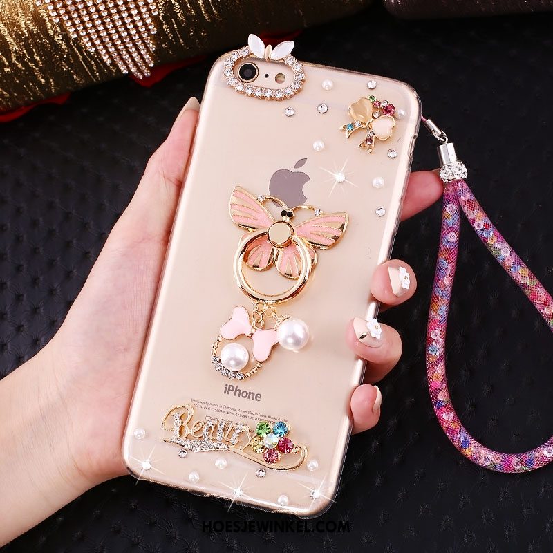 iPhone Se Hoesje Roze All Inclusive Anti-fall, iPhone Se Hoesje Siliconen Met Strass