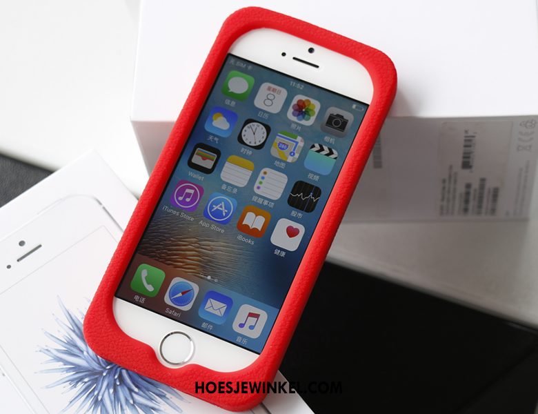 iPhone Se Hoesje Siliconen Anti-fall Zacht, iPhone Se Hoesje Rood Bescherming