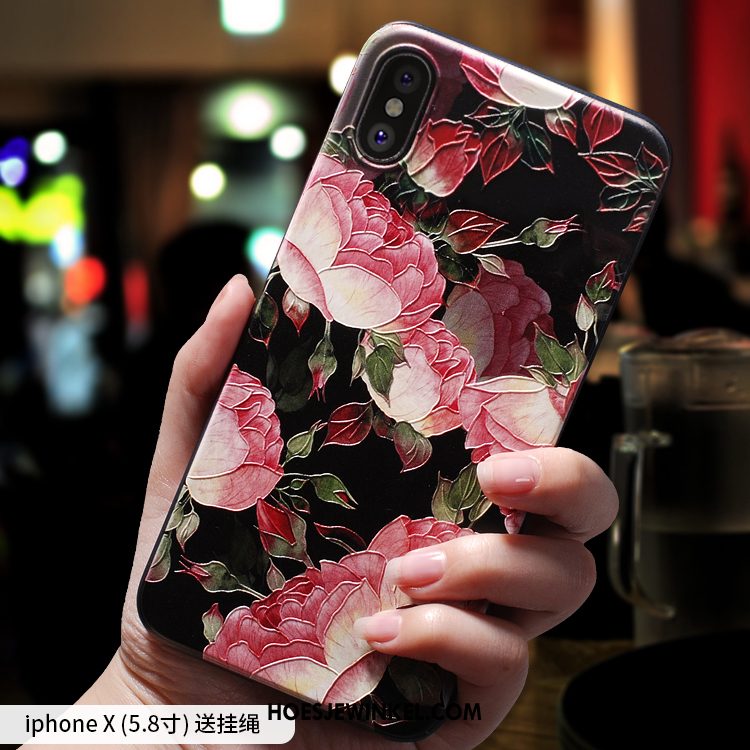 iPhone X Hoesje All Inclusive Persoonlijk Anti-fall, iPhone X Hoesje Siliconen Mobiele Telefoon Beige