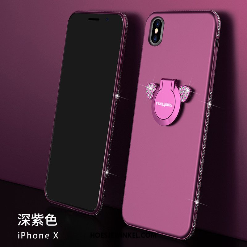 iPhone X Hoesje Bescherming Engel Met Strass, iPhone X Hoesje Trendy Merk Siliconen