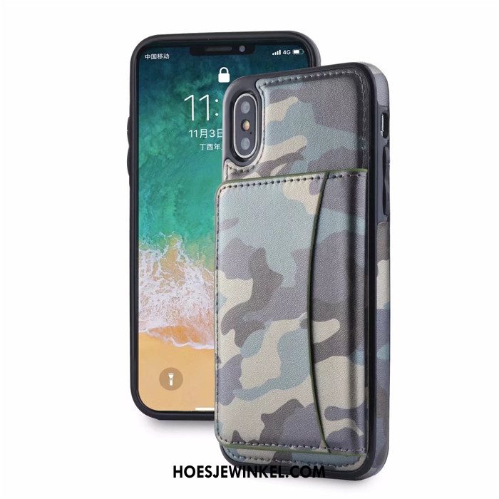 iPhone X Hoesje Camouflage Kaart Tas Persoonlijk, iPhone X Hoesje Classic Trend