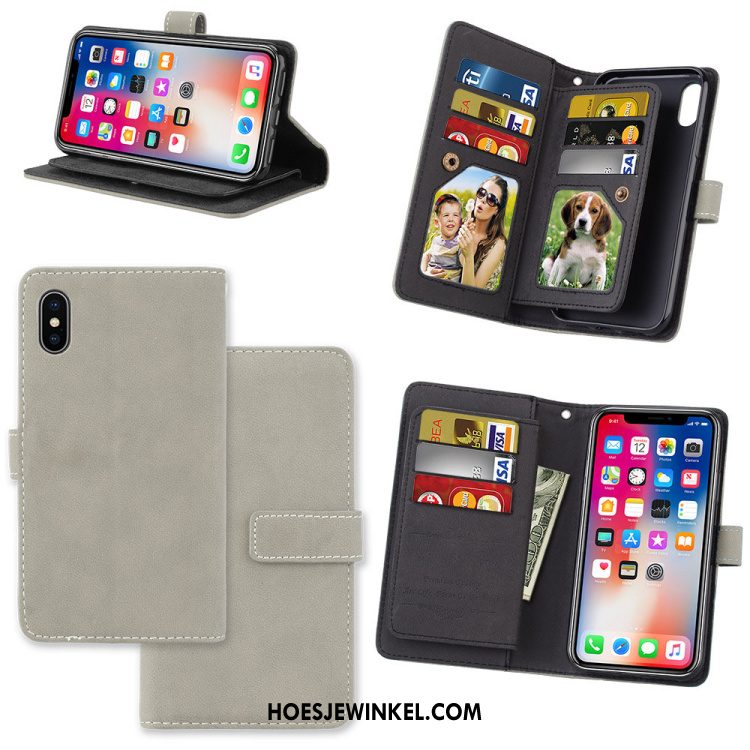 iPhone X Hoesje Groen Kaart Tas Mobiele Telefoon, iPhone X Hoesje Hanger Portemonnee