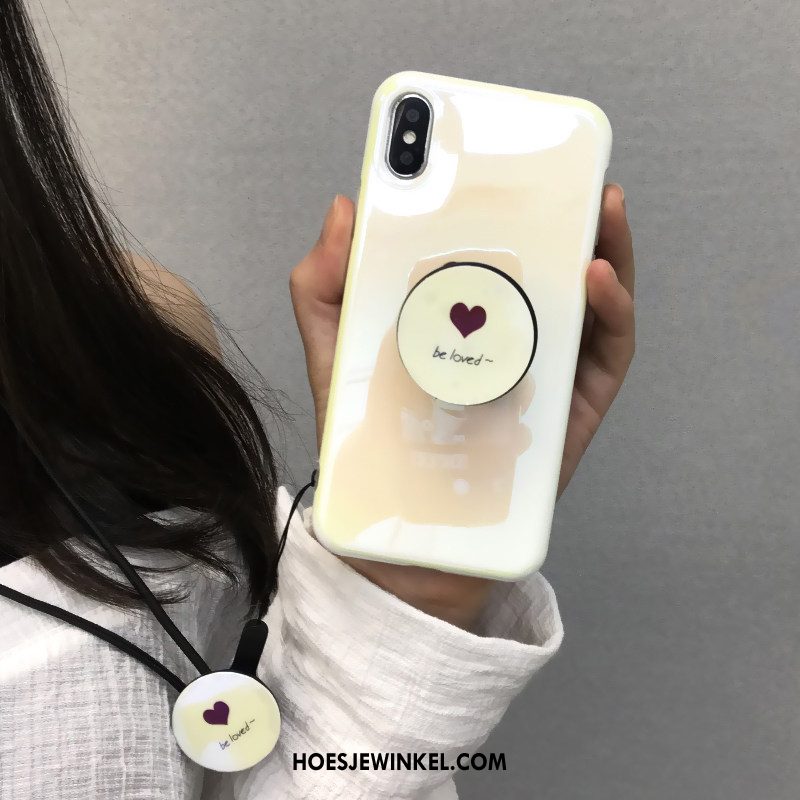 iPhone X Hoesje Persoonlijk Eenvoudige Anti-fall, iPhone X Hoesje Opknoping Nek Liefde