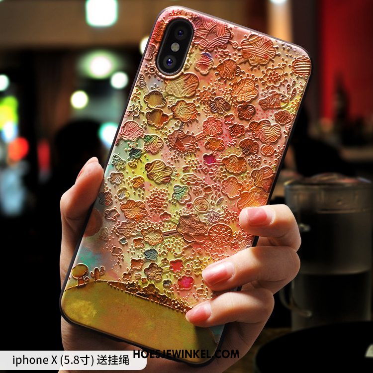 iPhone X Hoesje Rood Kunst Trend, iPhone X Hoesje All Inclusive Scheppend