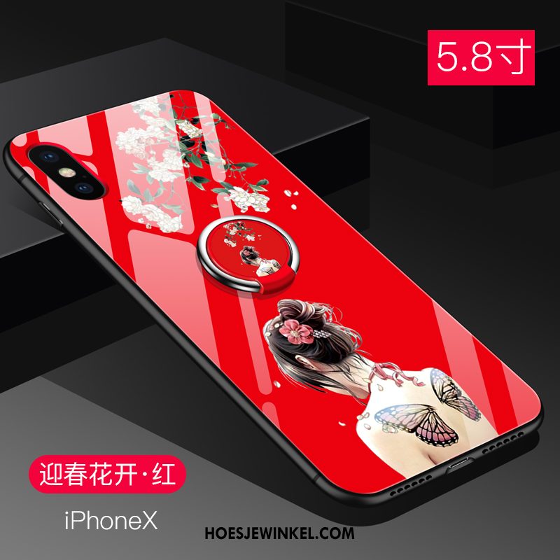 iPhone X Hoesje Siliconen Mooie Trendy Merk, iPhone X Hoesje Purper Bescherming