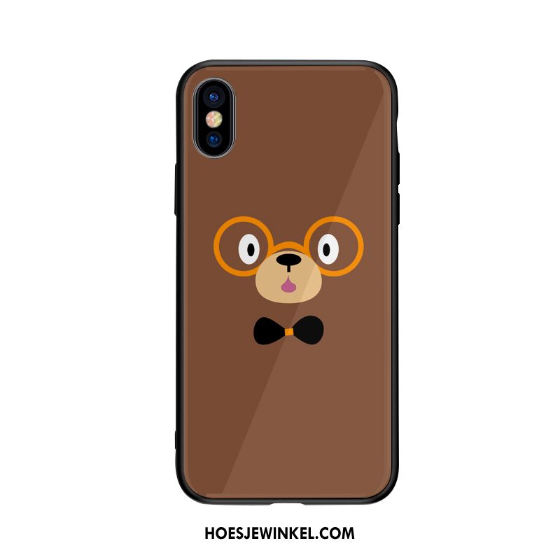 iPhone X Hoesje Spotprent Trendy Merk Dun, iPhone X Hoesje Lovers Glas