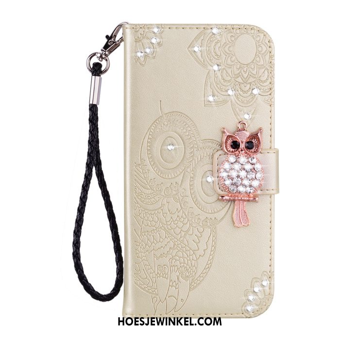 iPhone Xr Hoesje All Inclusive Anti-fall Kat, iPhone Xr Hoesje Leren Etui Met Strass