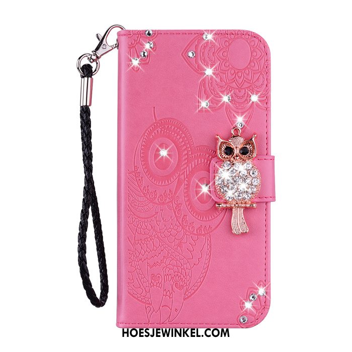 iPhone Xr Hoesje All Inclusive Anti-fall Kat, iPhone Xr Hoesje Leren Etui Met Strass