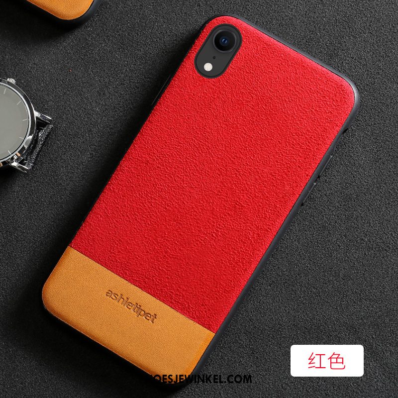 iPhone Xr Hoesje Echt Leer Suede All Inclusive, iPhone Xr Hoesje Kwaliteit Persoonlijk