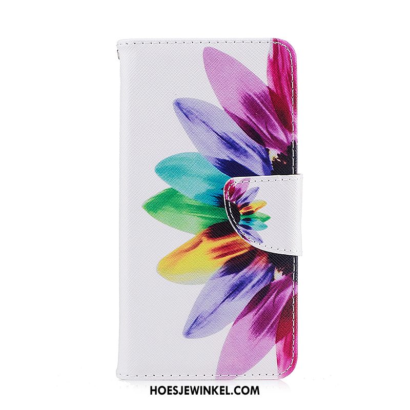 iPhone Xr Hoesje Leren Etui Bescherming Spotprent, iPhone Xr Hoesje Wit Mobiele Telefoon