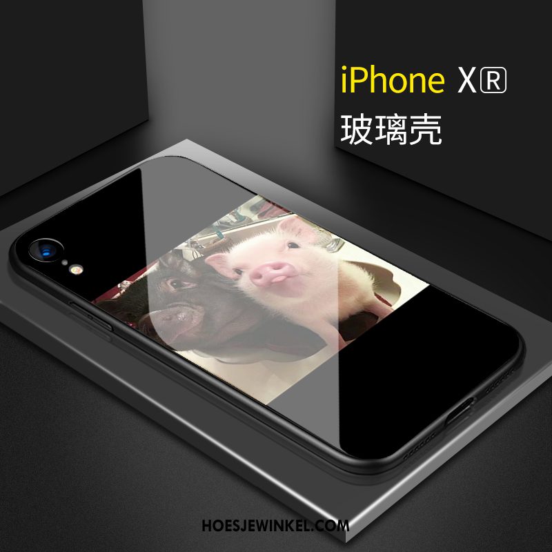 iPhone Xr Hoesje Trend Hard Glas, iPhone Xr Hoesje Mini Mobiele Telefoon
