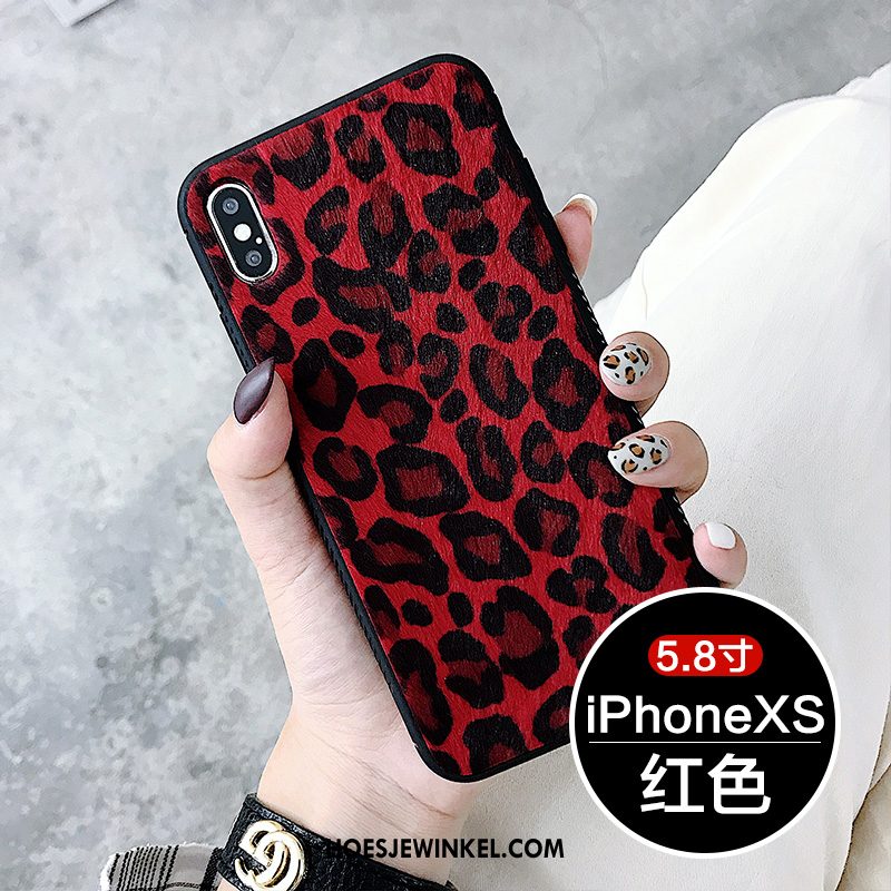 iPhone Xs Hoesje Anti-fall Siliconen Nieuw, iPhone Xs Hoesje Trendy Merk Rood