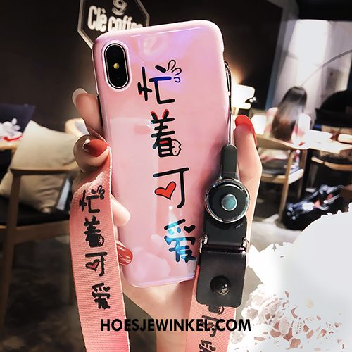 iPhone Xs Hoesje Blauw Trendy Merk Hanger, iPhone Xs Hoesje Siliconen Lovers