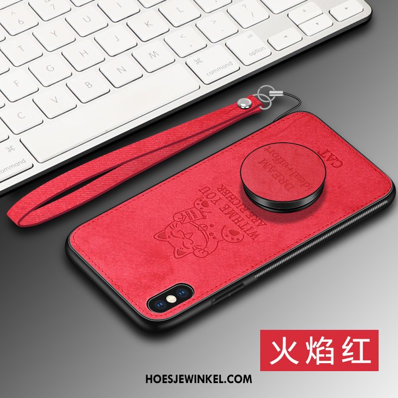 iPhone Xs Hoesje Hard Rood Ring, iPhone Xs Hoesje Patroon Persoonlijk